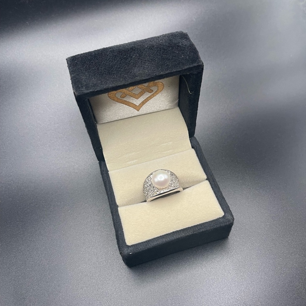 Helzberg Diamonds Freshwater Pearl Silver Ring